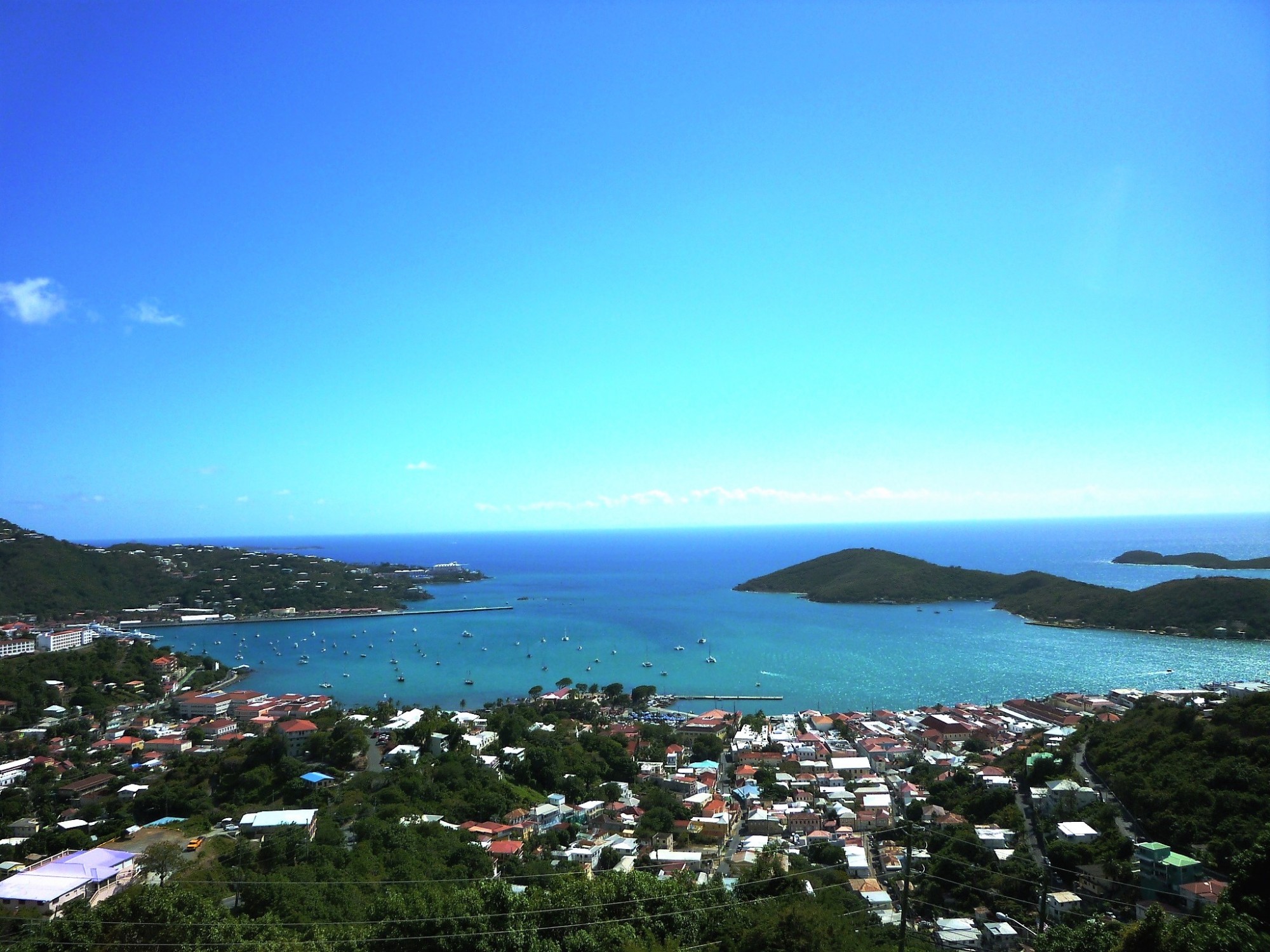 St. Thomas - View of Charlotte Amalie harbor from the Mafolie Hotel